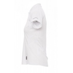 polo manches courtes femme polyester blanc côté