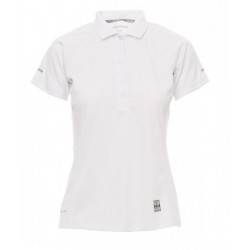 polo manches courtes femme polyester blanc avant