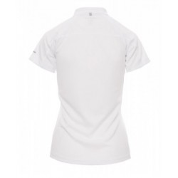 polo manches courtes femme polyester blanc dos