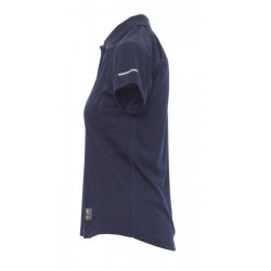 polo manches courtes femme polyester bleu marine côté