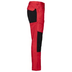 pantalon de travail rouge côté droit