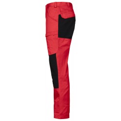 pantalon de travail rouge côté gauche