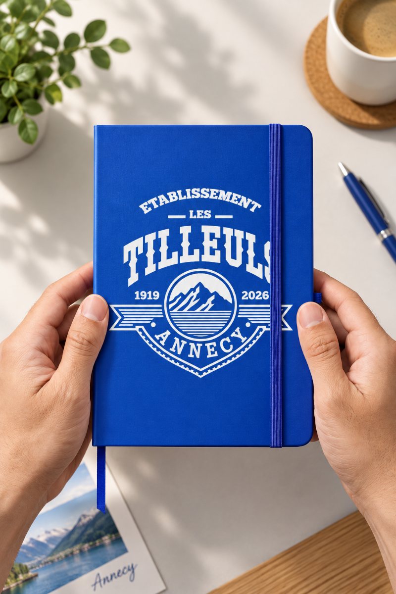 Carnet personnalisé au logo d’un établissement
